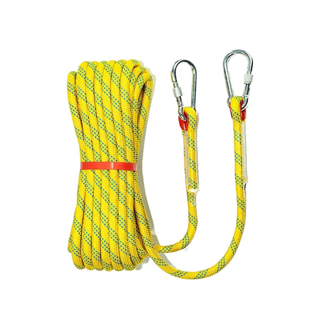 Corda da Arrampicata Fune di Sicurezza per su Roccia per All'Aperto con 2 Moschettone per Alpinismo Campeggio Sportivo All'aperto