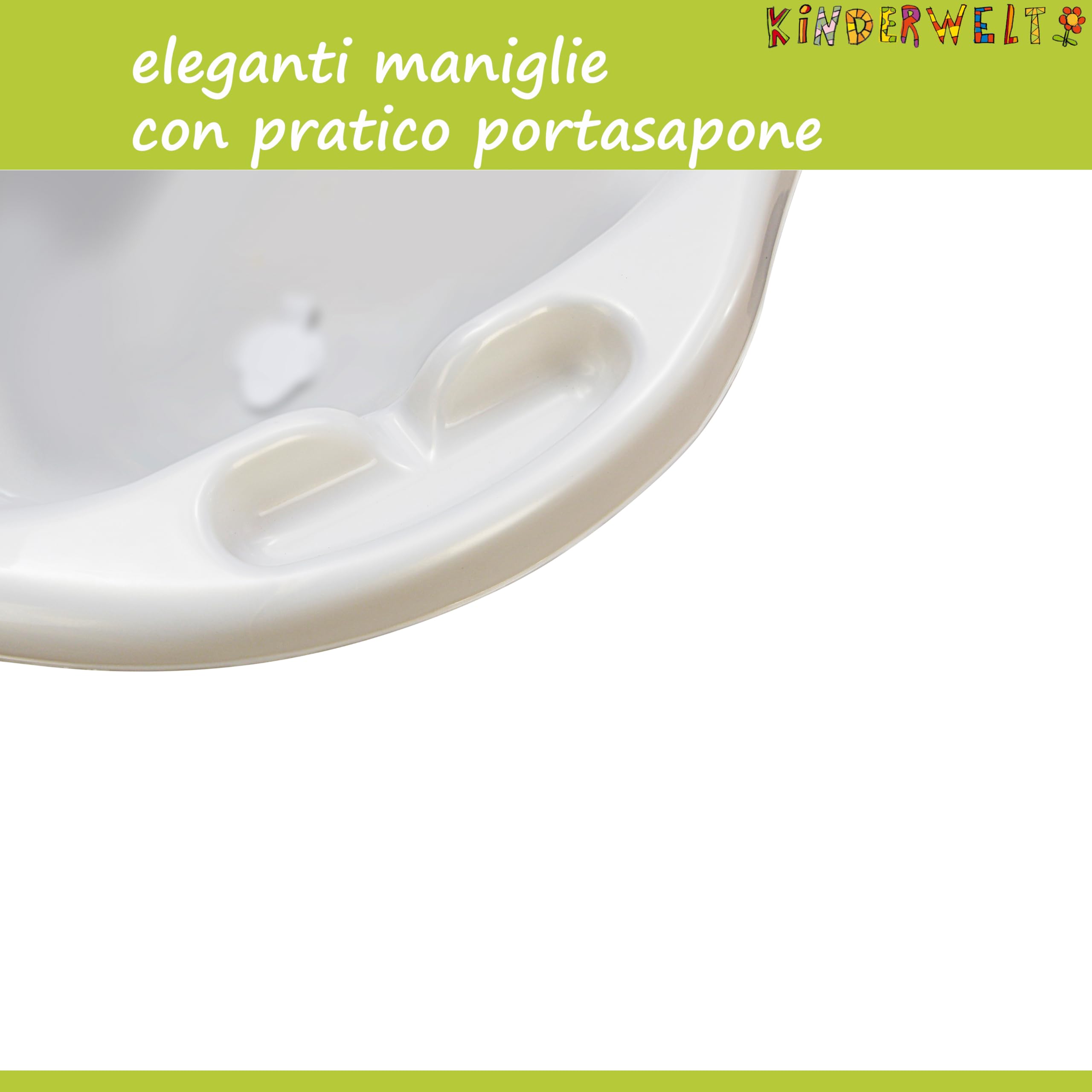 Baby Vasca da Bagno XXL 100 cm Funny Farm Bianco per Neonato con Spine
