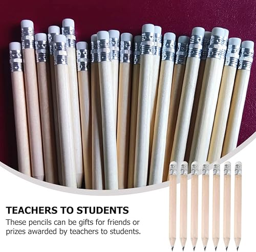 Miniatura 8 de Cabilock 60 lápices cortos de golf, lápices pequeños, lápices de escritura cortos, lápices de escritura para niños, mini lápices con borrador,