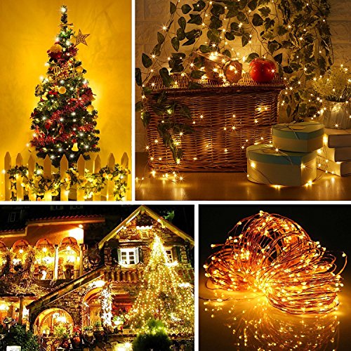Image of LTETTES | 10M 100 LED Copper String Lights | IP65 Waterproof Warm White Fairy Lights | 5V USB Powered Decorative Copper Wire for Indoor & Outdoor Decoration