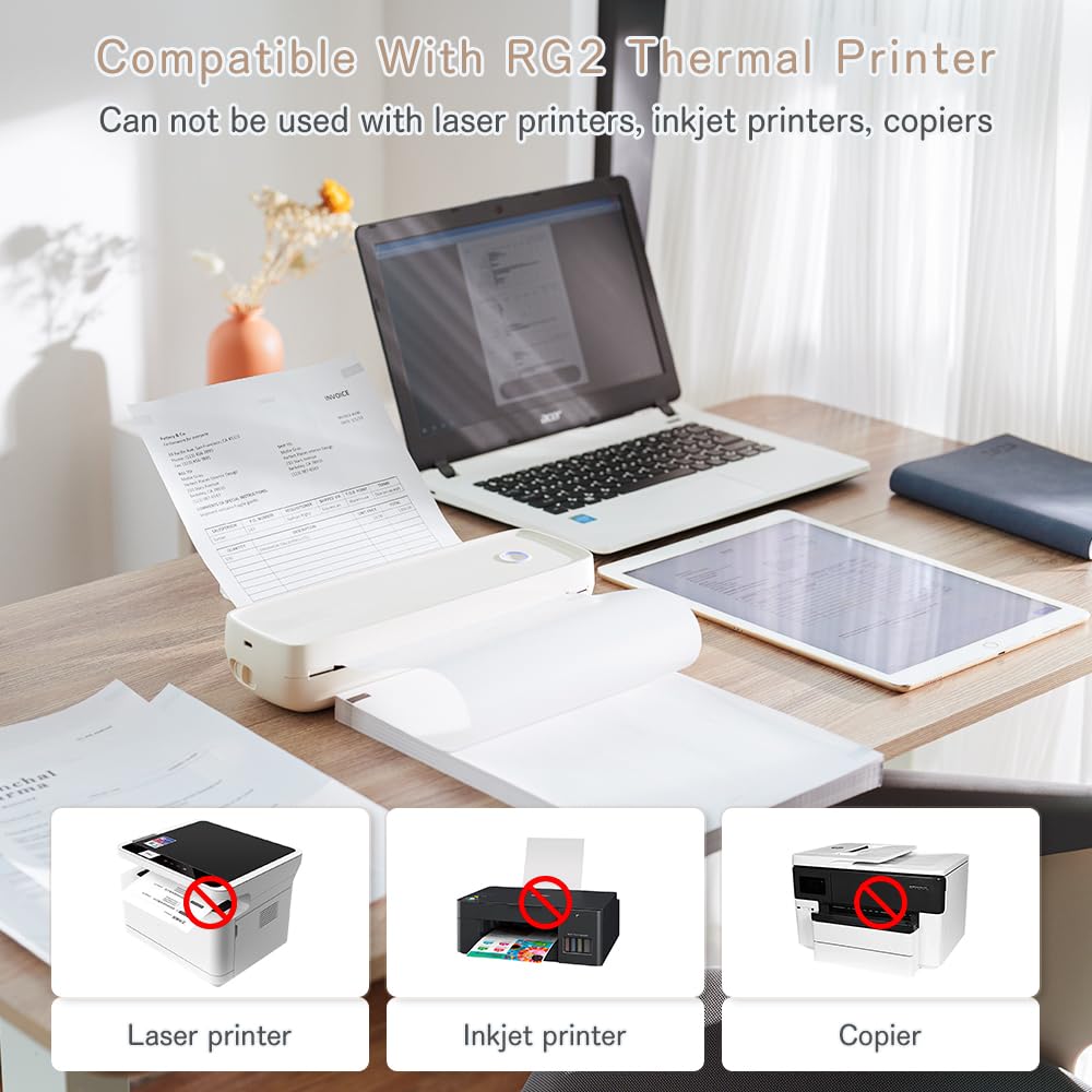 Imprimante Thermique Portable Kalopsia A4 - Sans Encre - Bluetooth/USB - Compatible IOS/Android/Windows