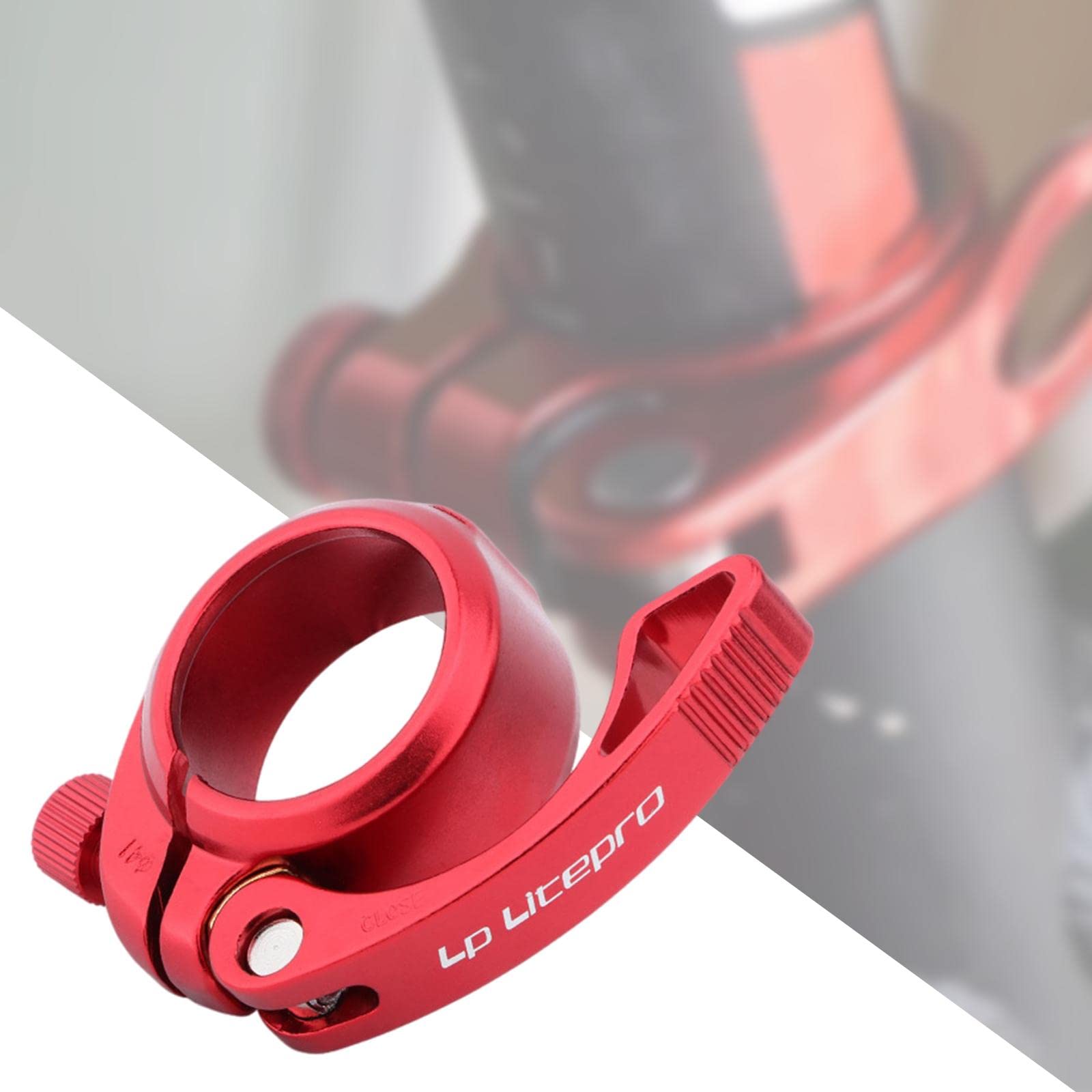 Set di 10 morsetti per reggisella per bicicletta, pieghevoli, colore rosso, 41 mm
