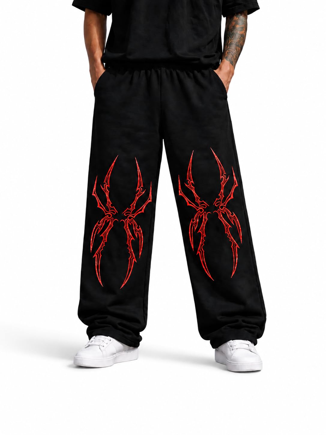 Generic Boys Baggy Cargo Pants Black Classic Black - Image 1