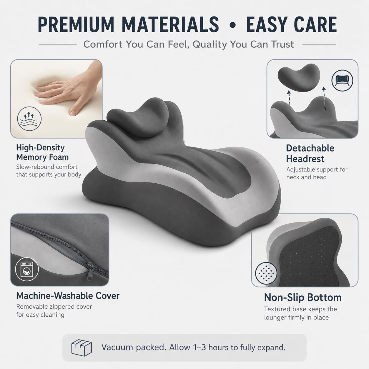 Memory Foam Wedge Pillow for Couples, Intimacy & Positioning Support