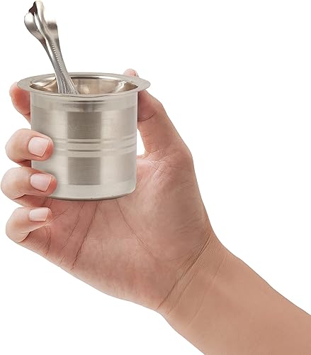 Vista 4 de Shubhkart Panchapathram Udharini tradicional indio chapado en plata con Achmani para Puja y ocasiones religiosas (paquete de 2)