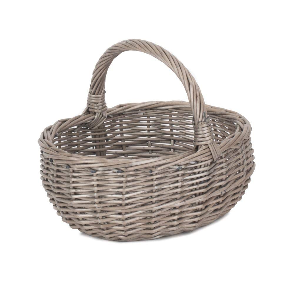 Red Hamper Brown Wicker Shopping Basket, Small