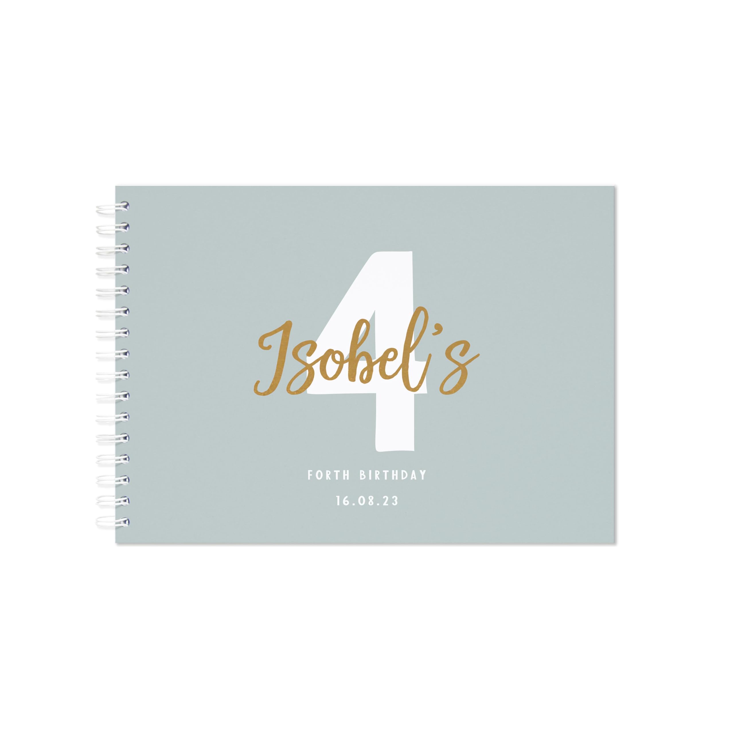 Personalised birthday guestbook | signing birthday guest book scrapbook notebook memories | 30th 40th 50th 60th 70th 80th 90th birthday sign in birthday party decor (A5 Hardback Dusty Blue) — image 1