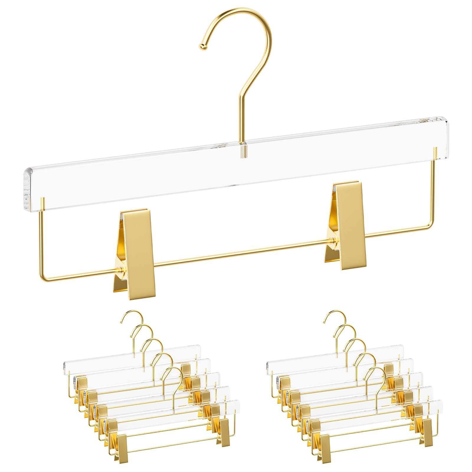 Photo 1 of ***PARTIAL SET, Only 3 ***GLOSHOOTING Acrylic Pants Hangers - 10 Pack, Gold