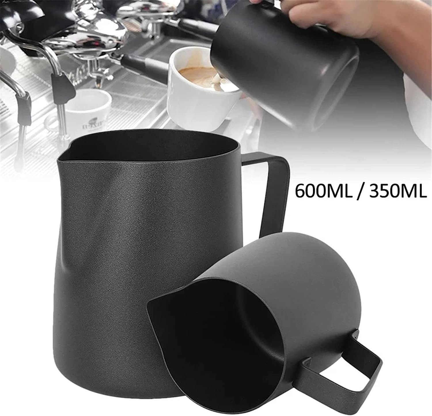 Kubek do spieniania mleka, Dzbanek na mleko, dzbanek z powłoką nieprzywierającą, espresso, kawa, Barista Craft Latte, 350/600 ml