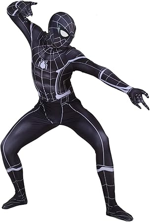 Amazon 着飾る 映画スパイダーマンヒーロー遠征ステルス戦闘服コスプレワンピースタイツコスチュームプレイ ロールプレイングスーツ Color Kids Size M キッズコスチューム おもちゃ