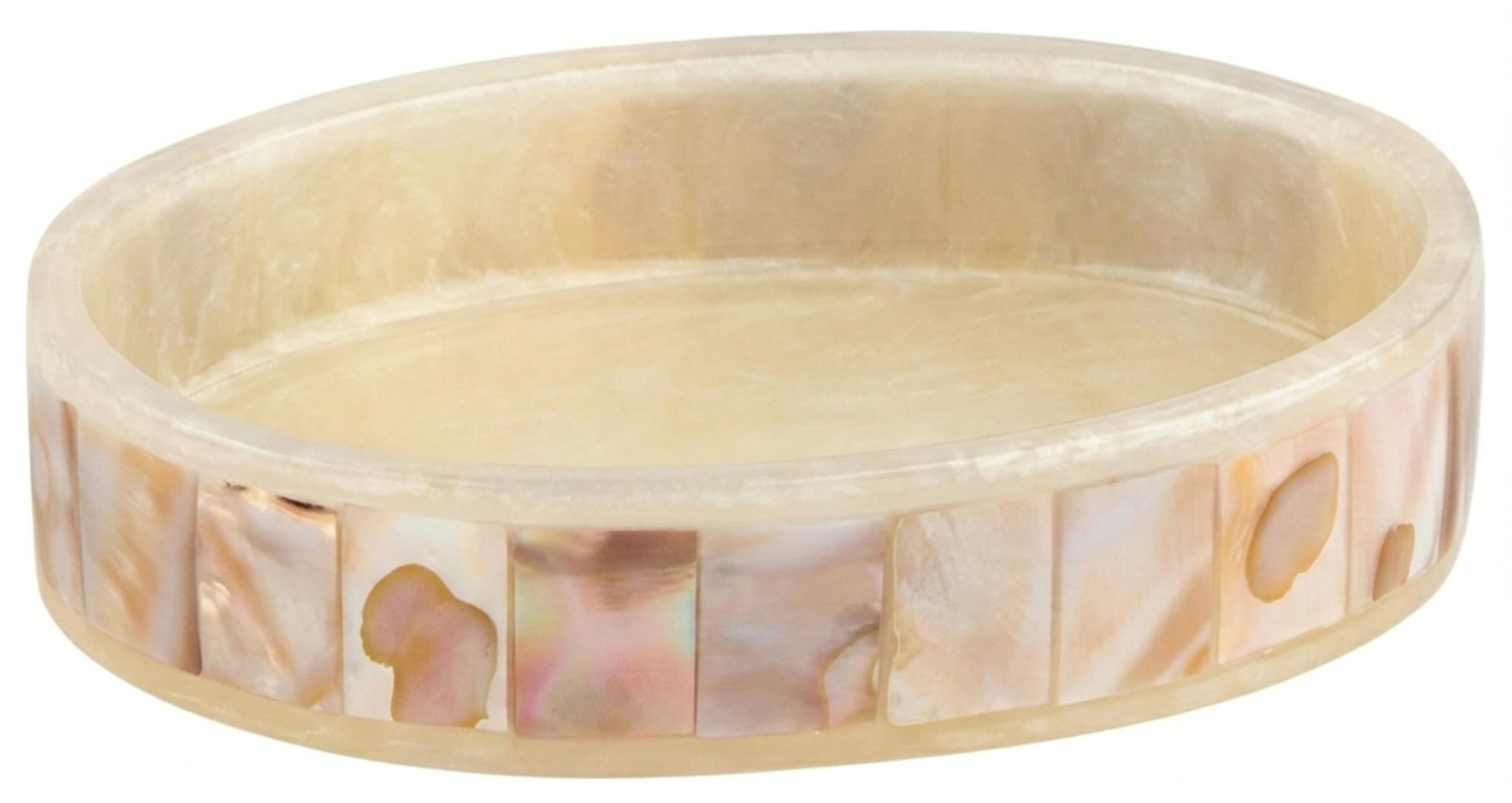 Milano Soap Dish for Bathroom - Decorative Dry Bar Holder Finished in Beautiful Mother of Pearl - Durable Resin Design - Best Dishes for Sink/Bath/Shower/Bathtub Decor