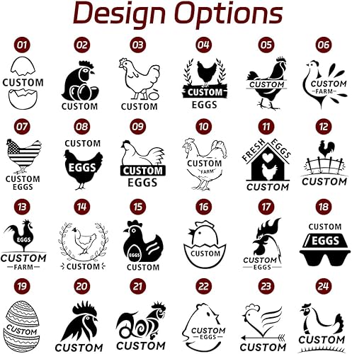 Miniatura 2 de Sellos de huevos personalizados para huevos frescos, sello personalizado de huevo de pato de pollo con diseños únicos, nombre personalizado, fecha