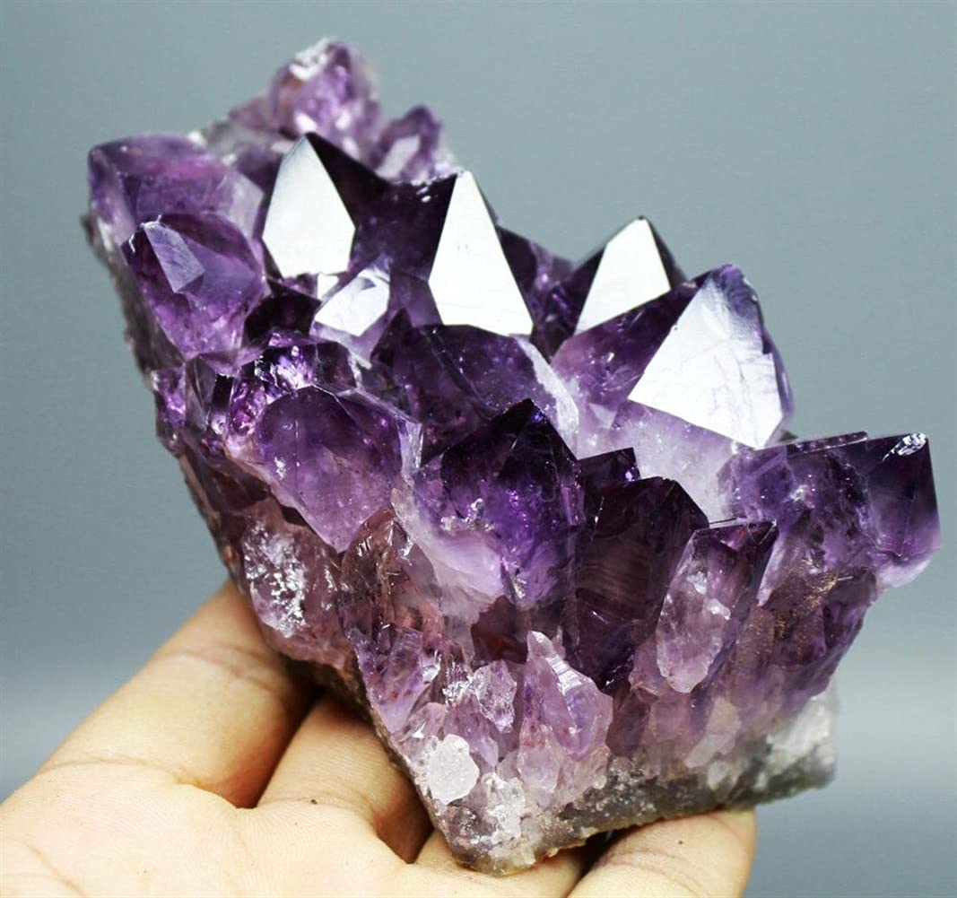Gursac Purple Crystal Rough Natural Uruguayan Amethyst Geode Crystal Specimen Gift (Size : 50-60G)