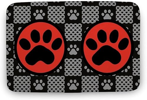 Felpudo de color rojo y negro, tapete de color rojo y negro, bonita decoración de entrada, tapete duradero, decoración del hogar, tapete de