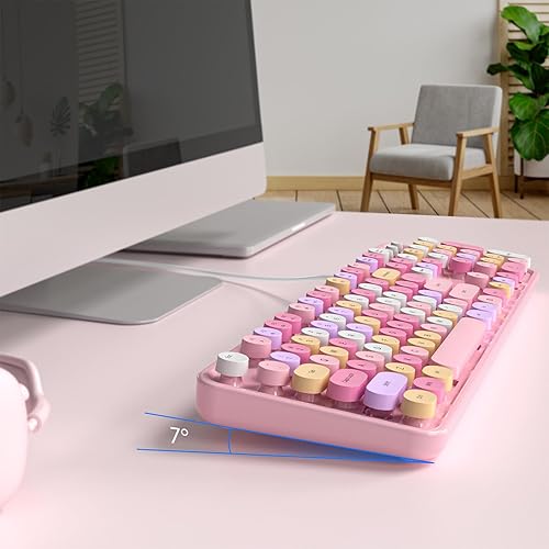 Miniatura 5 de Teclado con cable, teclados de máquina de escribir de tamaño completo de 104 teclas, teclado de oficina USB Plug and Play con teclado numérico,