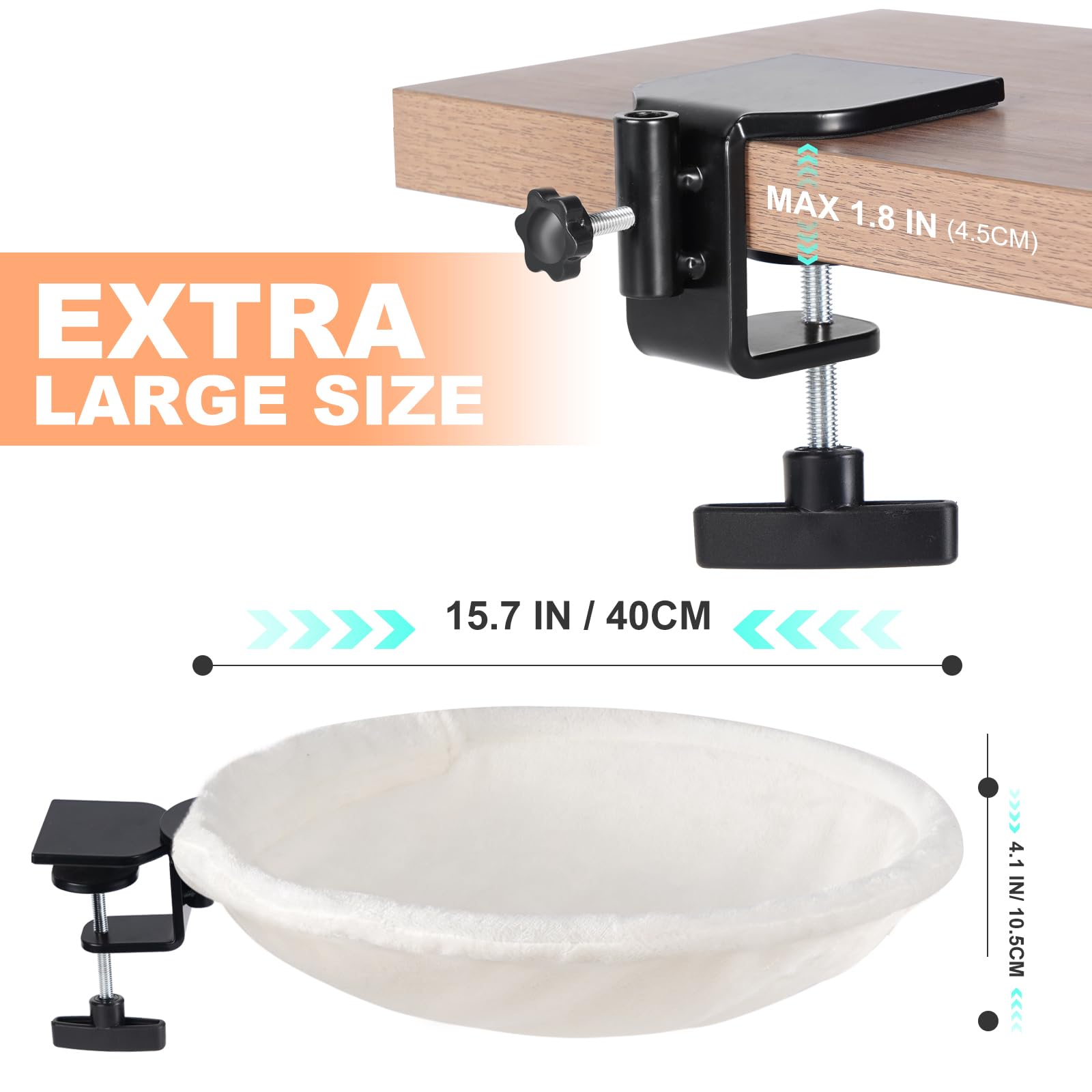 Uross Cat Desk Bed, 180° Rotating Soft & Comfortable Rabbit Fur Bed - Image 3