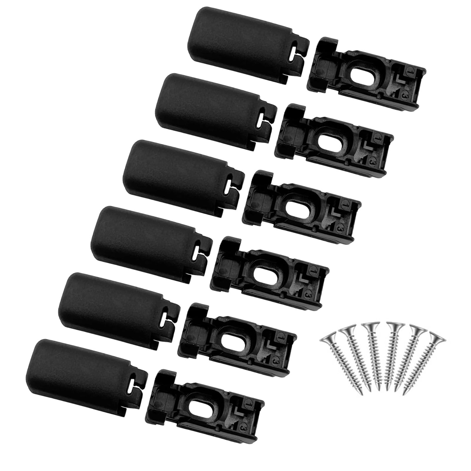 Tsophreniq 6Pcs Pleated Blind Clamping Brackets Clamping Shoes with Fixing Screws Easy Installation for Enhances Window Dressings Curtain Accessories