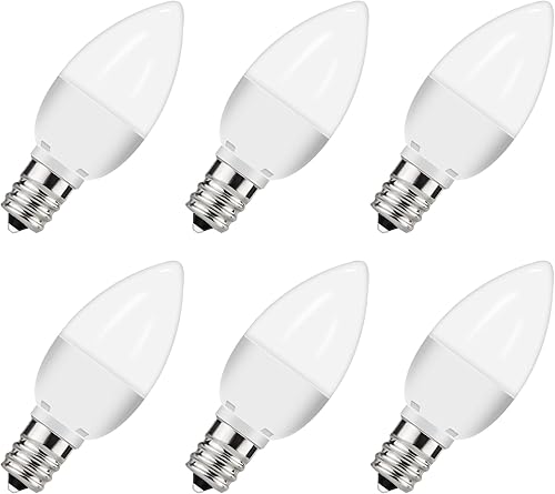 Miniatura 9 de Bombillas LED C7, bombilla nocturna pequeña equivalente a 1 W (10 W), 12 bombillas LED de candelabros, bombilla de repuesto blanca cálida de 3000 K