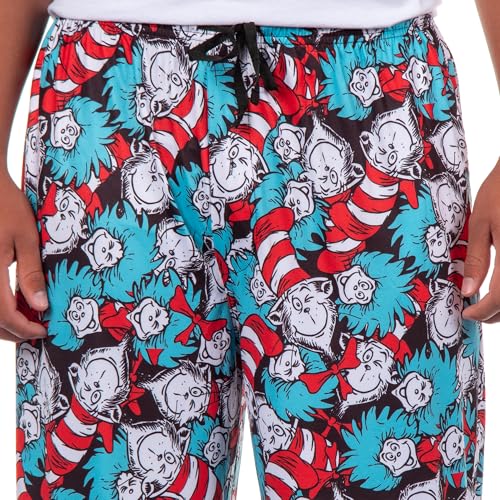 Dr. Seuss Pjs Mens Cat in The Hat Thing One Thing Two Lounge Pajama Pants3