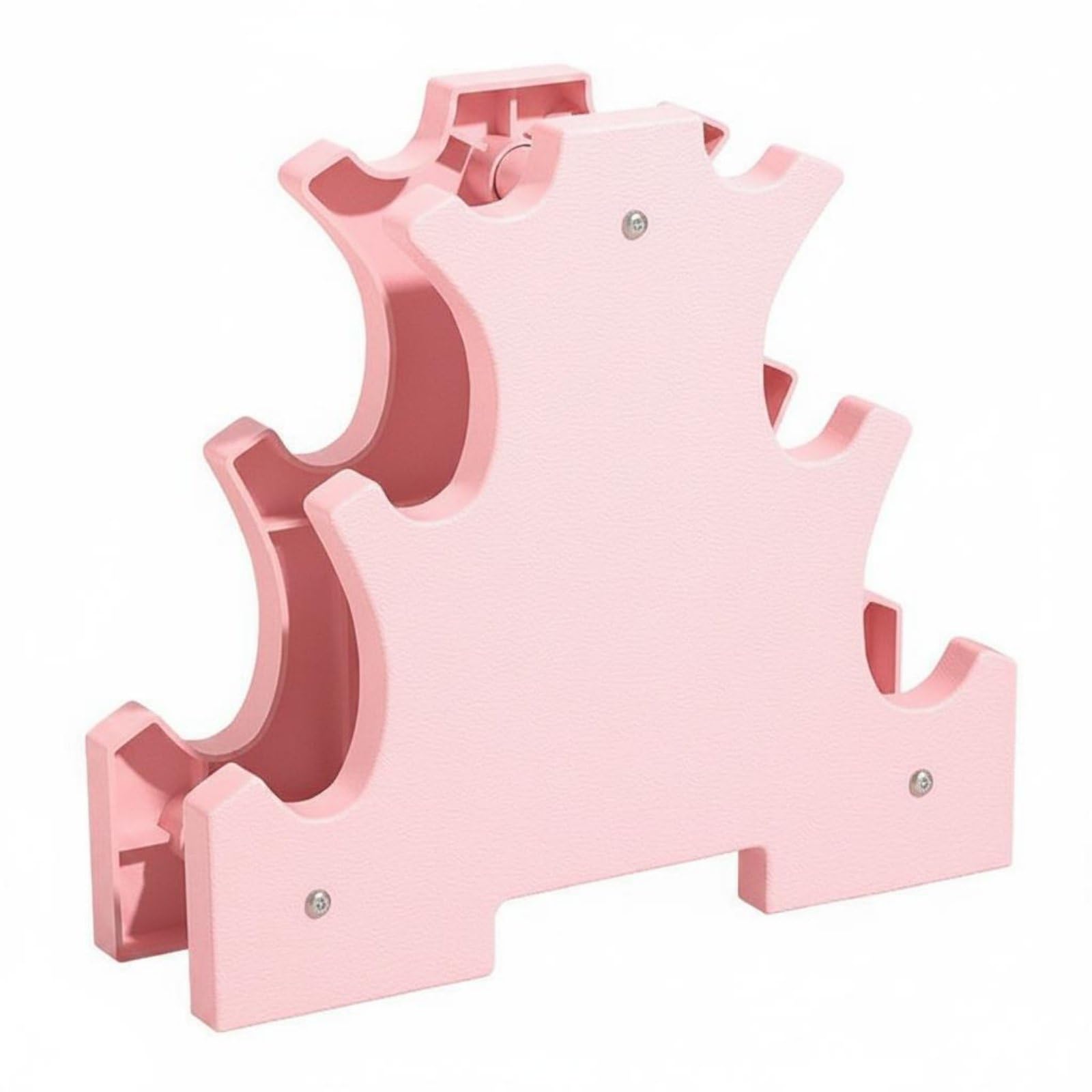 Large Capacity Hex Dumbbell Storage Stand Heavy Duty 3 Tier Dumbbell Rack Space Saving Triangular Frame Weight Stand for Gym, Pink Leaf Rack | Sporting Goods | Fitness Running & Yoga-image-11
