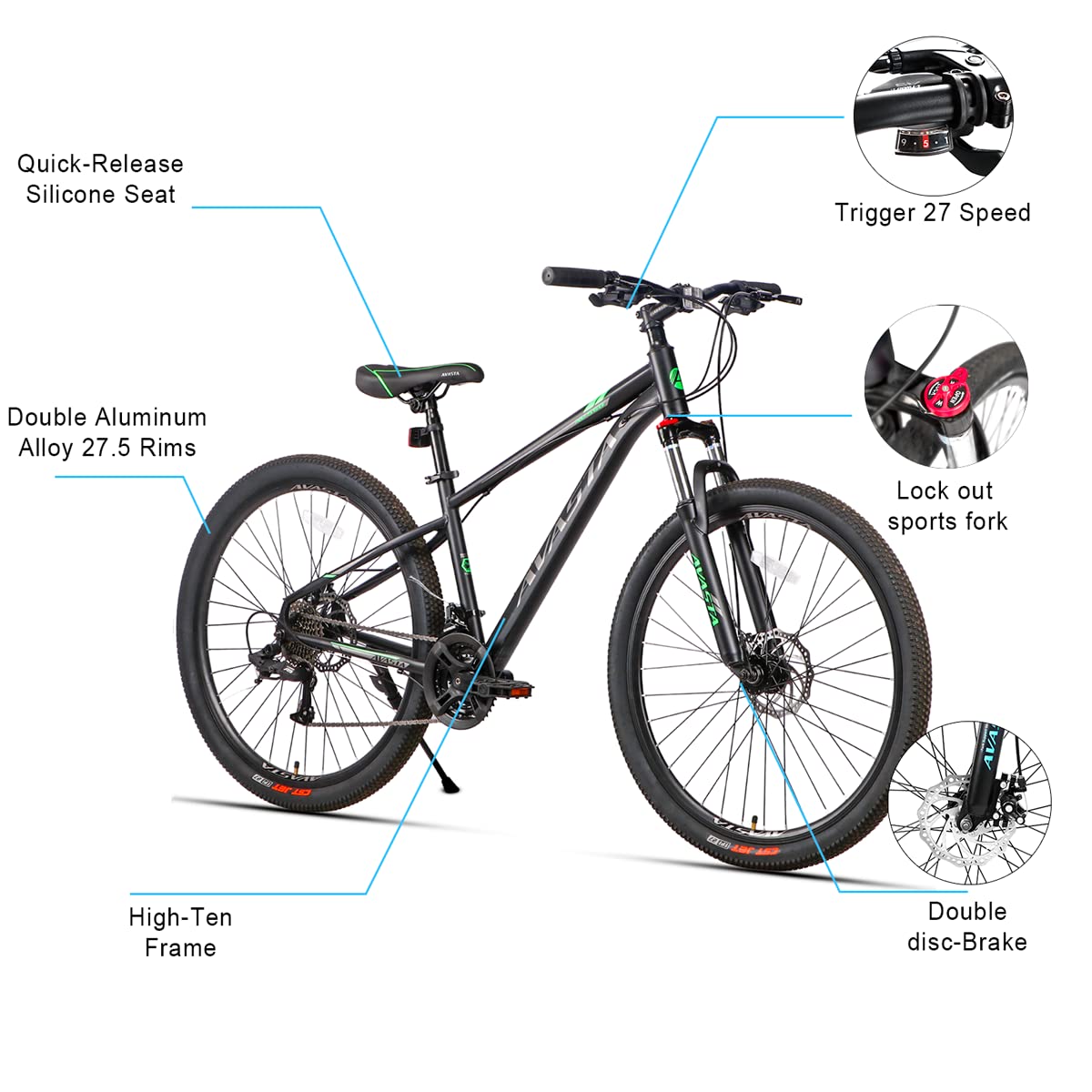 Amazon | AVASTA マウンテンバイク メンズ レディース 27.5インチ 大人