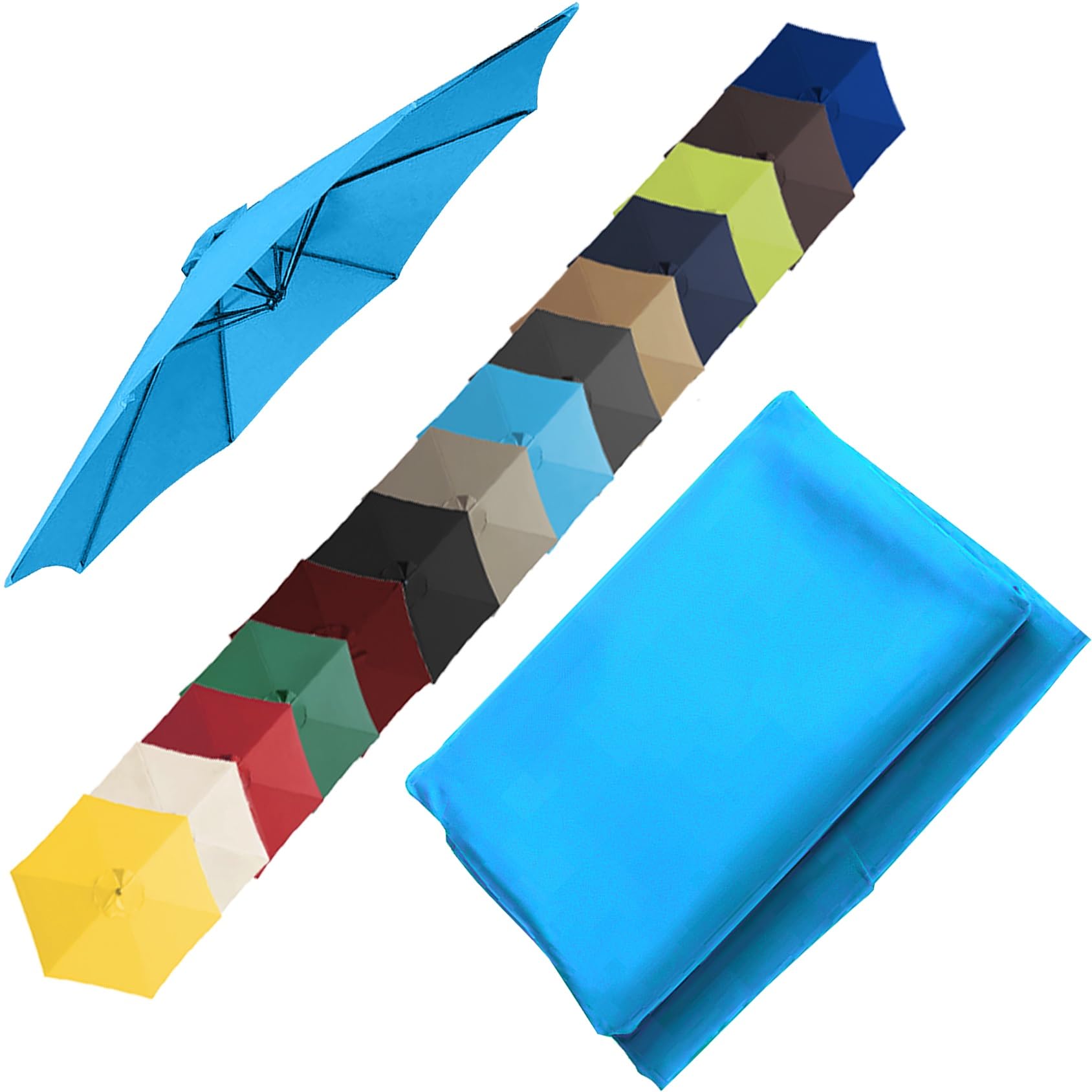Replacement Canopy Top, Patio Umbrella Replacement Cloth, Garden Canopy Cover Replacement Cover For 200cm(6.5')-6 Arms 270cm(8.8')-6 Arms 270cm(8.8')-8 Arms 300cm(9.8')-6 Arms 300cm(9.8')-8 Arms(Color