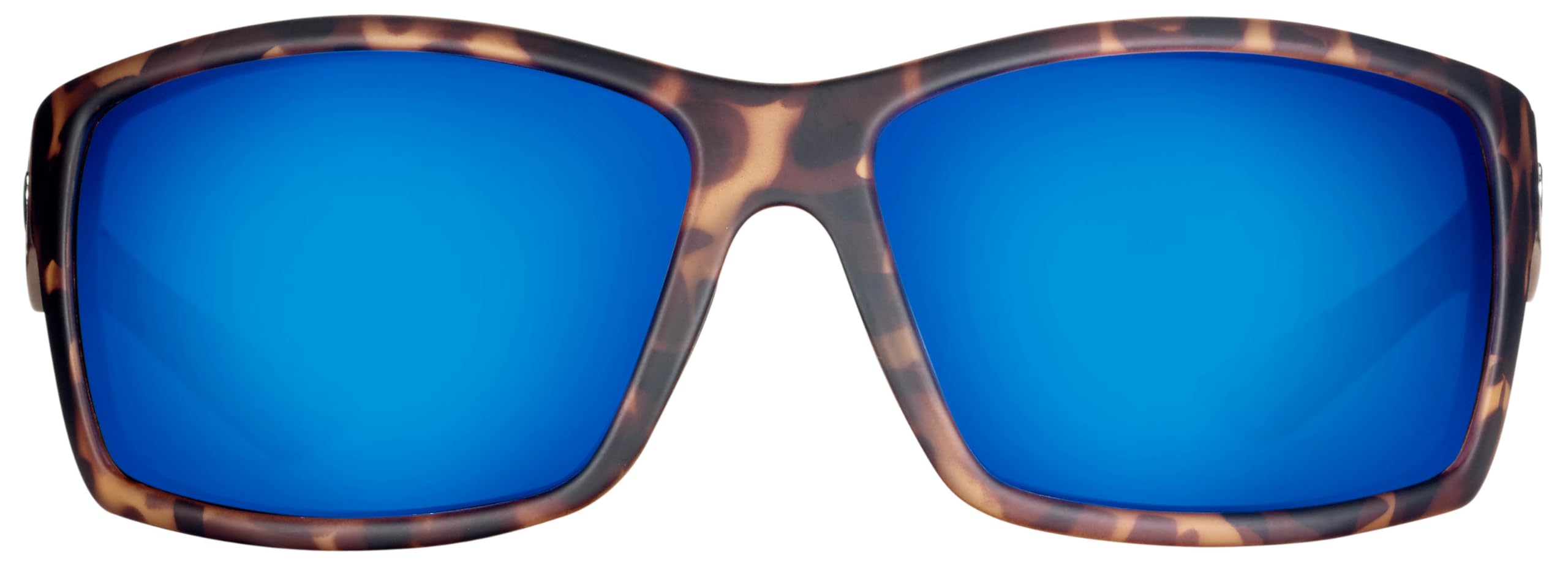 Flying Fisherman Rafter Polarized Rectangular Sunglasses, Matte Tortoise Frame/Blue Mirror Lens