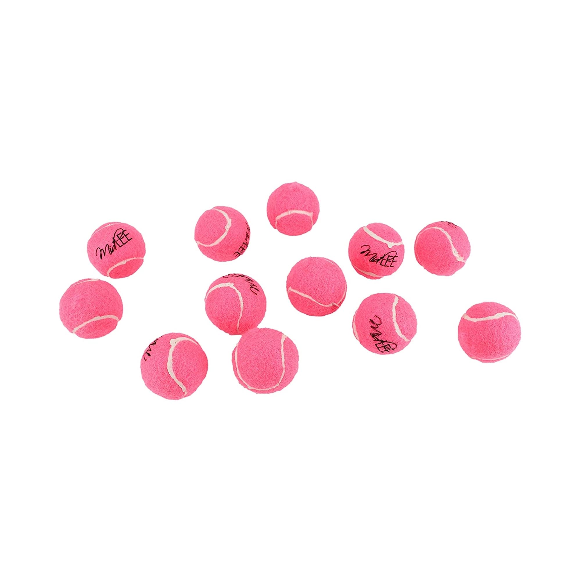 Midlee Pink 1 5 Mini Squeaky Dog Tennis Balls- Set of 12