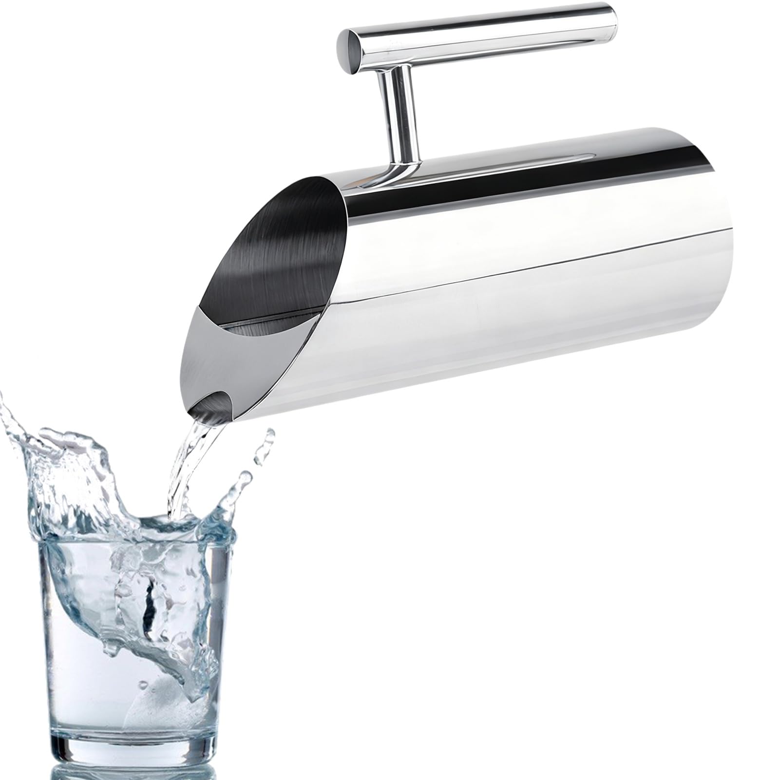 Caraffa in acciaio INOX, 1 l, caraffa per acqua in metallo, caraffa per bevande fredde, caraffa per tè freddo, teiera argentata con manico, servizio da tavola per casa e hotel (1 litro)