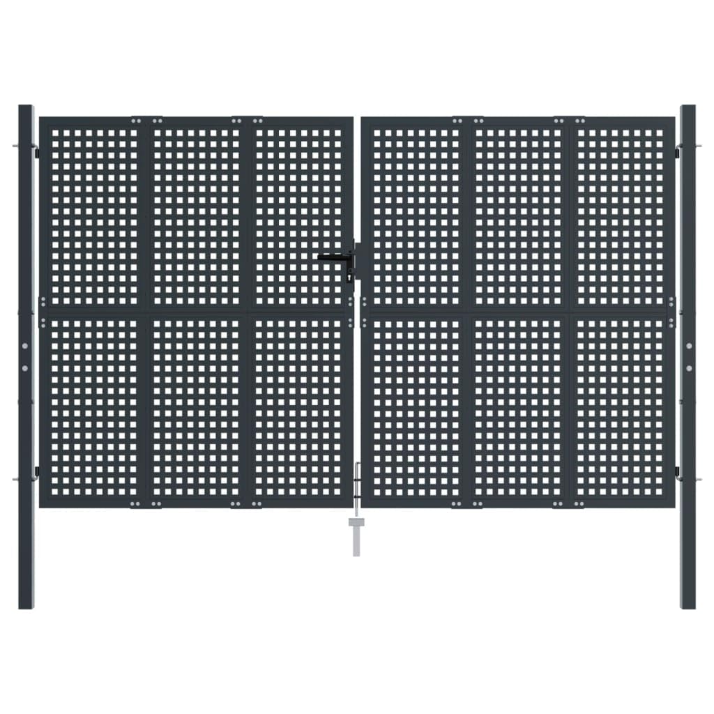 Cancello Da Giardino VidaXL Nero 105x180 Cm - Design A Croce In Acciaio, Con Serratura - Foto 8