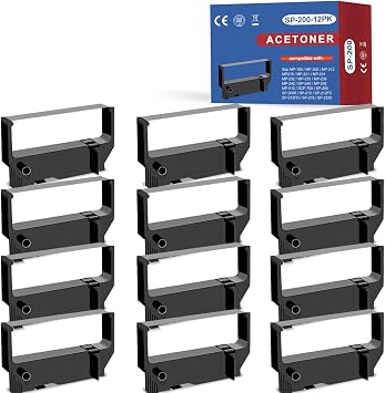 SP200 Black Ink Ribbon Replacement for Star SP200 Black Ribbon Used with Star Micronics SP200 SP-200BK SP-500 SP-2000 SP-512 SP-542 SP-2360 RC200 Receipt POS Printer 12 Pack