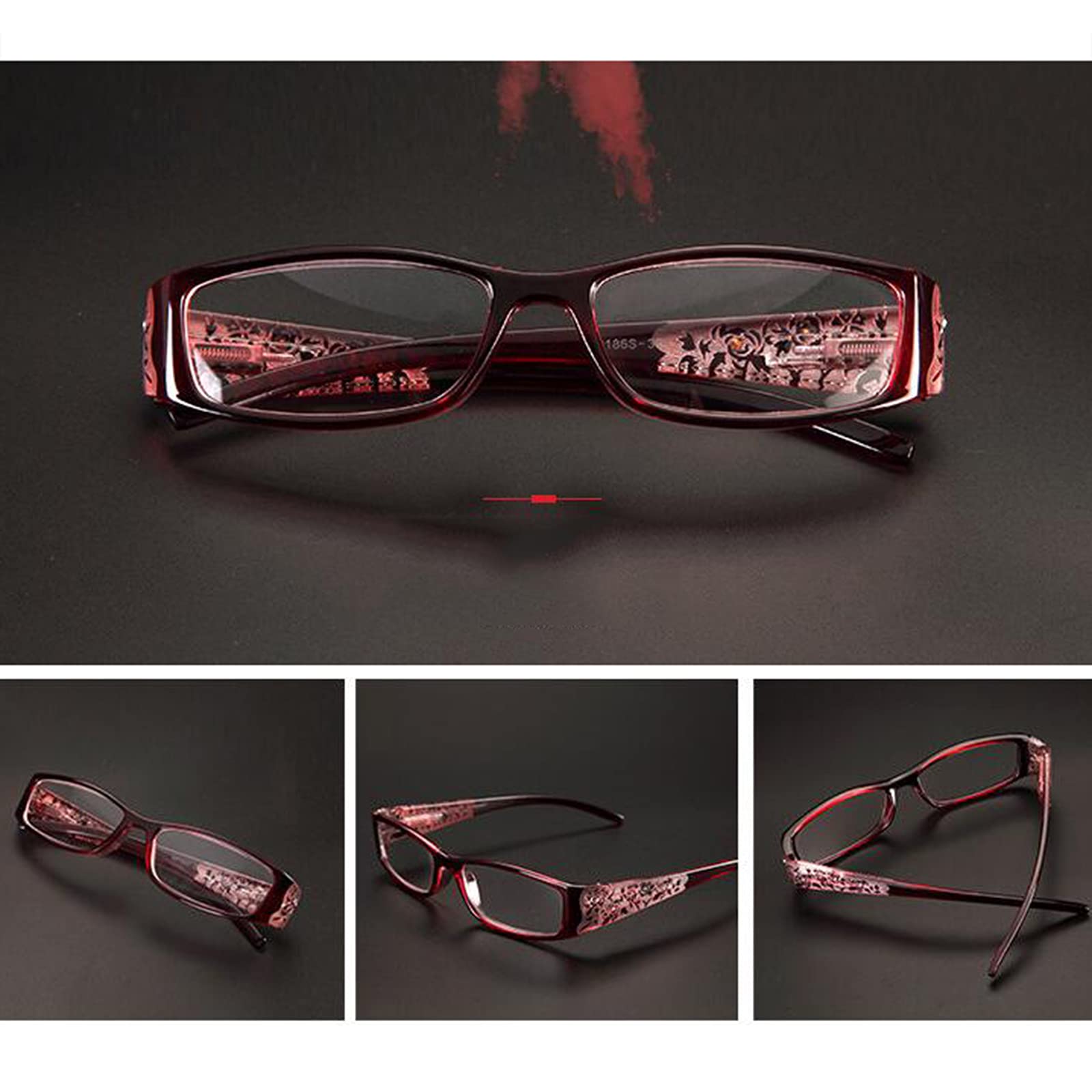 Modne Damskie Okulary Do Czytania, Czerwone Okulary Do Czytania Z Zawiasami Sprężynowymi, Dioptrie +1,0, +1,5, +2,0, +2,5, +3,0, +3,5/2.5