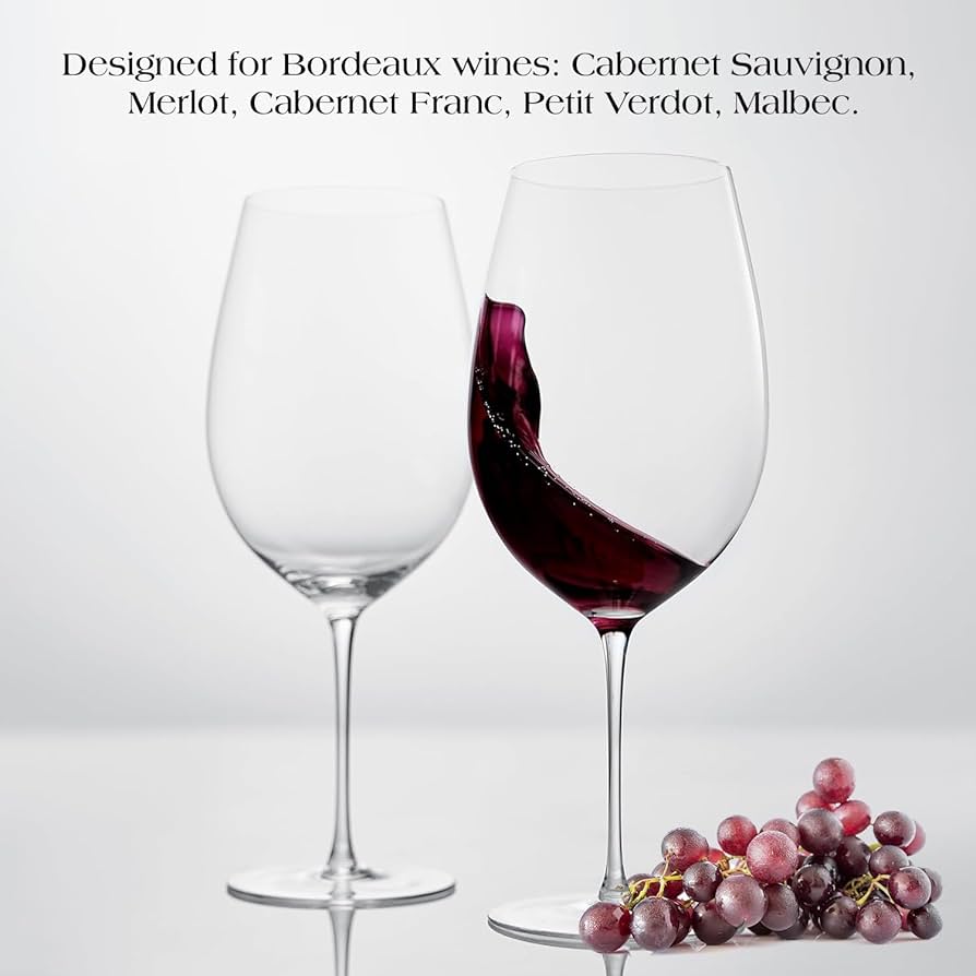 Amazon.com | Bordeaux Explained Crystal Wine Glasses Hand Blown