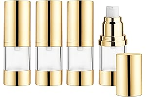 4Pcs 15ml/0.5oz Clear Plastic Airless Pump Bottles