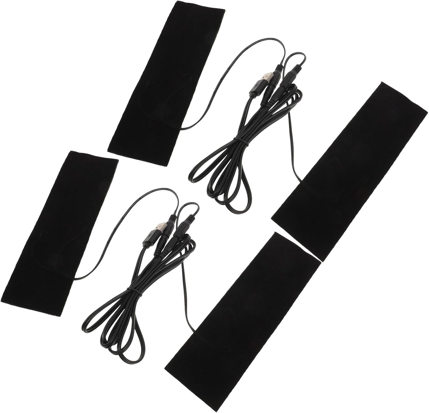 SHOWERORO 2 Sets USB Electric Heating Pads for Hand and Foot 5v Carbon Fiber Heated Pads with Waterproof Fabric and Plush Flexible Low Voltage for Work and Camping Use