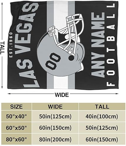 Miniatura 4 de SEAGGS Manta personalizada con diseño de ciudad de fútbol americano, decoración personalizada, manta impresa para añadir cualquier nombre y número,