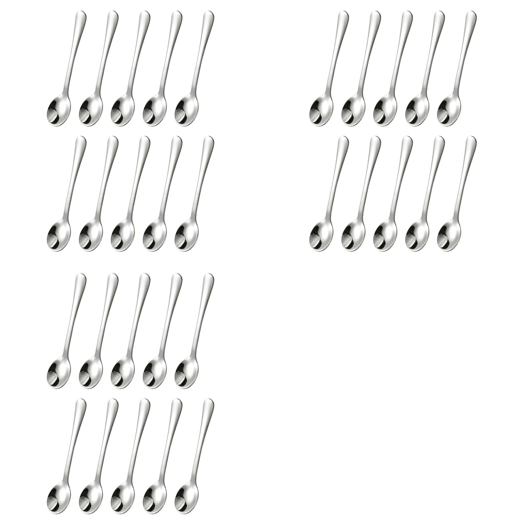 Vjsujehgy 30 PCS Condiment Spoons Stainless Steel Mini Spoons 3 Inches Cute Small Spoons Silver Tiny Spoon for Powder Spices Jars