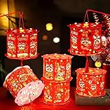 4pcs Red Chinese Festival Lantern Hanging Paper Lantern DIY for Chinese New Year Traditional Hand Made Lanterns Festival Home Holiday Decoration