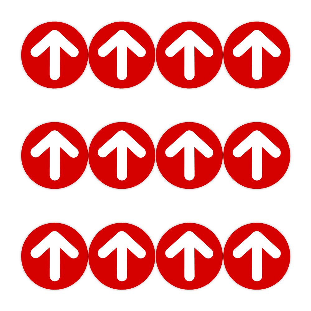 TAOPE 12 Pièces Autocollants de Sol Ronds Antidérapants 31 cm Signalisation Circulation Sécurité