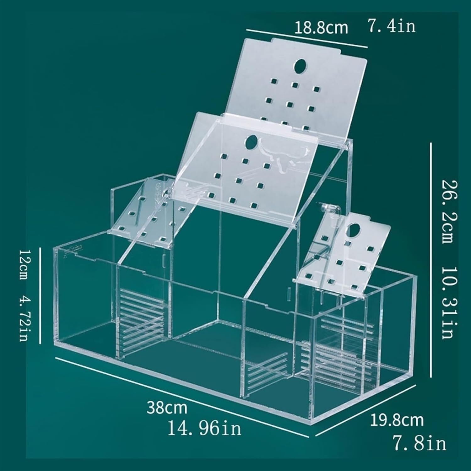 Castillo de hormigas de acrílico Caja de aislamiento especial for incubación de acuicultura de escritorio, bomba de filtro de agua circulante, decoración for pecera de oficina en casa, pecera for pece
