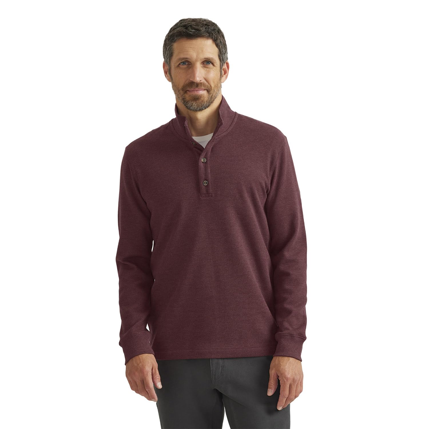 Eddie Bauer Men's Black Cherry Thermal Pullover Mockneck, Xl