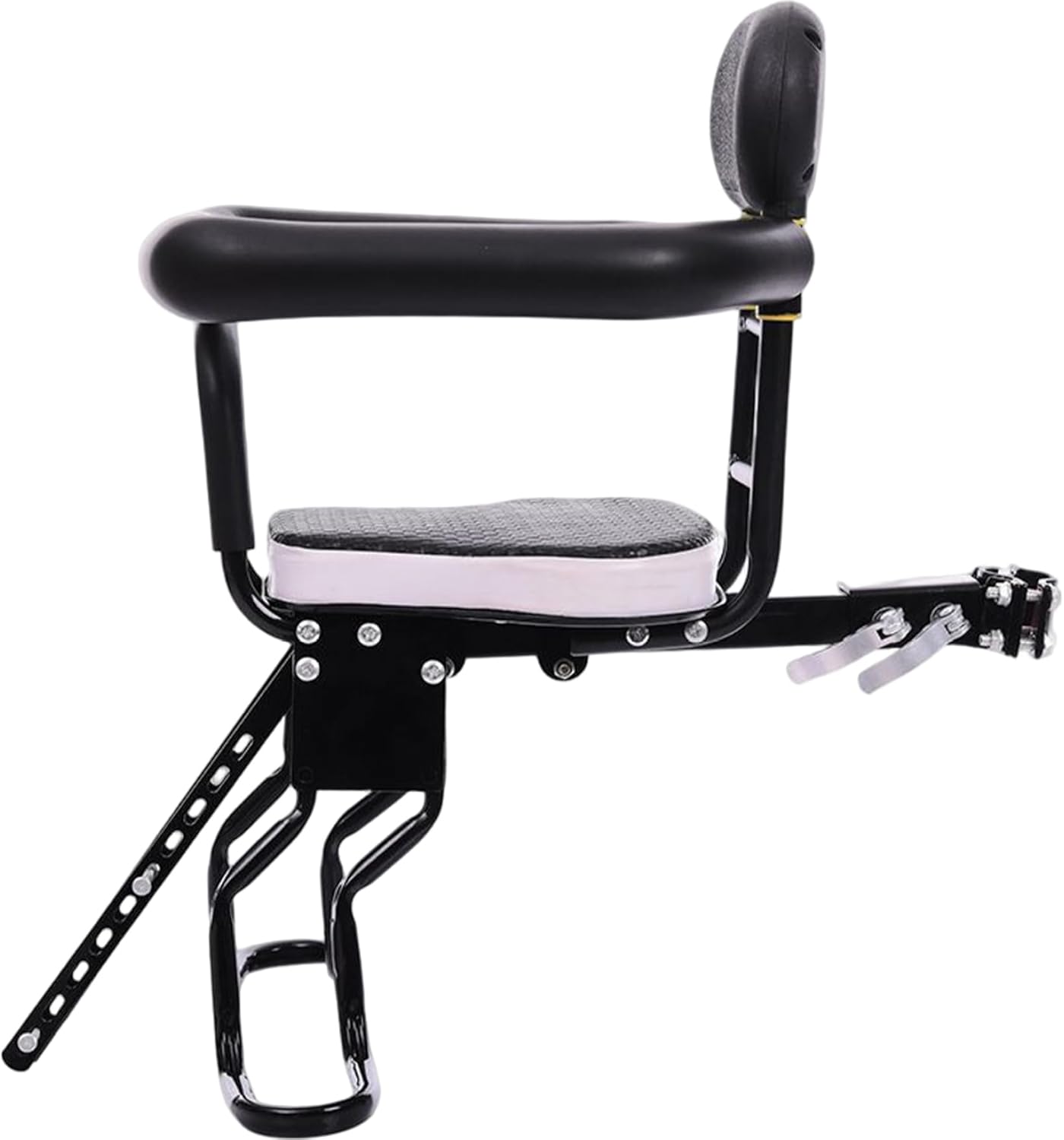 Bike Seat for Kids Front Mounted Toddler Bike Seat Easy to Install with Back Rest, Foot Pedal, Quick Realease Attachment for Children 2-5 Years, Style2, Child Seats