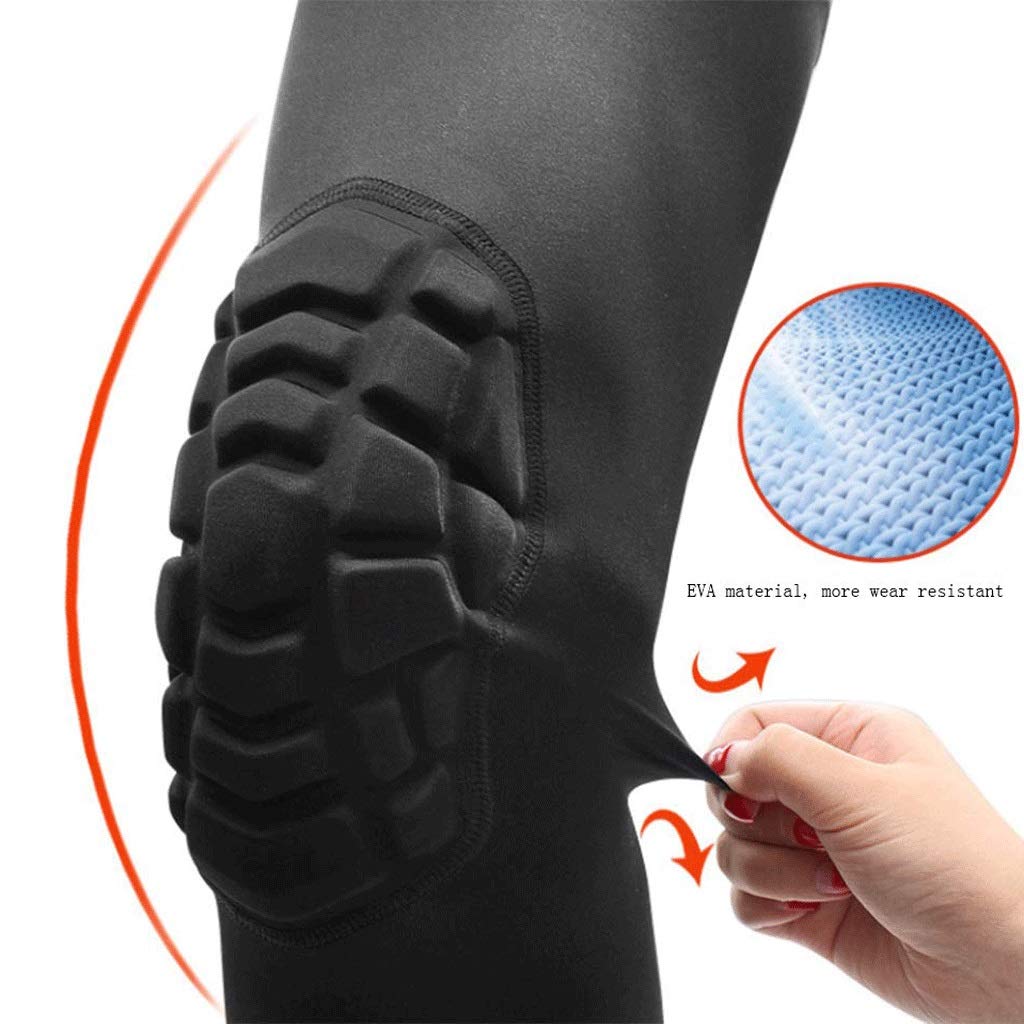 Genouillères Genou Compression Manches Genou Pads Compression Jambe Manches for Le Basket, Volley-Ball, Haltérophilie, et Plus(M)