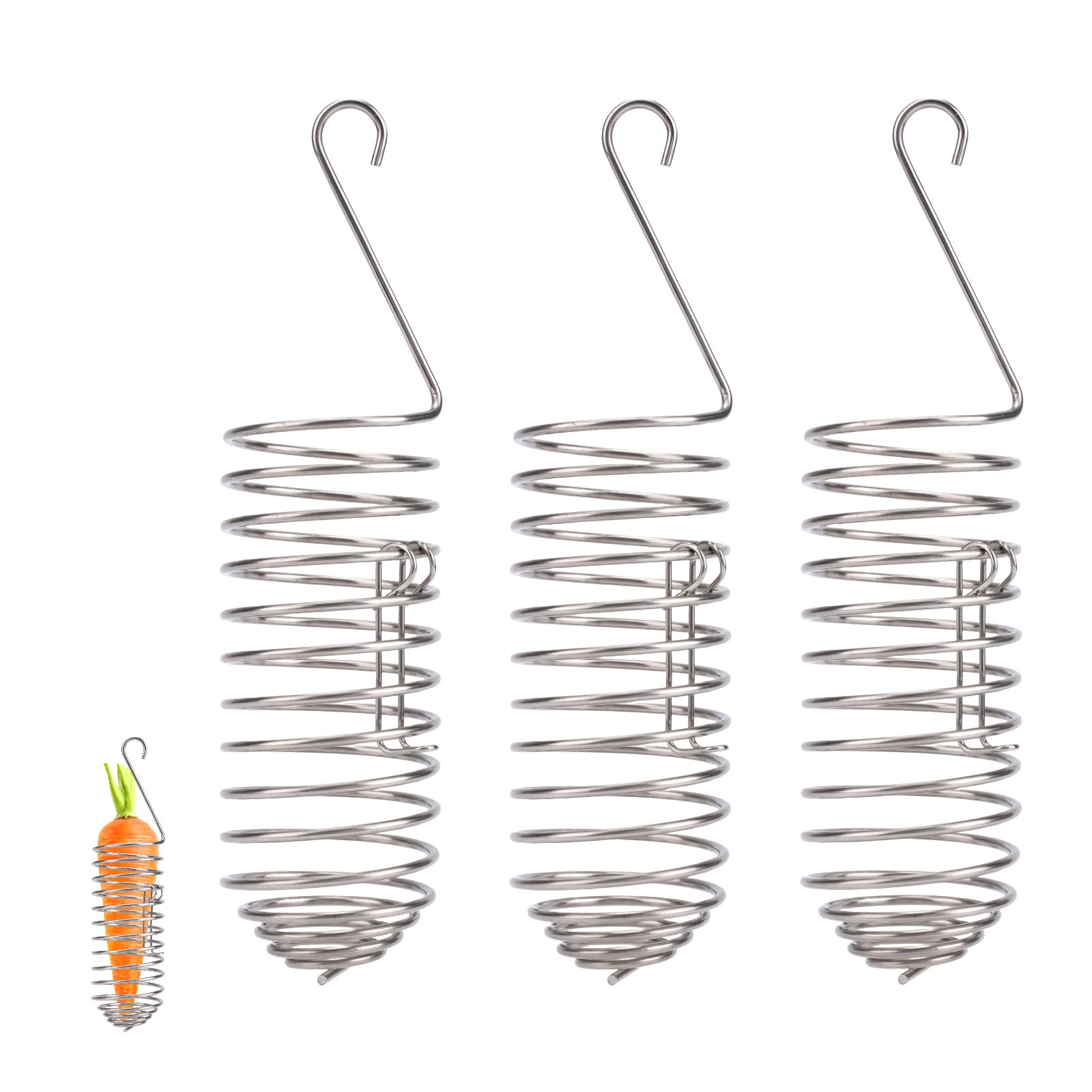 2pcs Bird Treats Holder, Stainless Steel Parrot Food Holder Hanging Basket Cage Accessories Bird Foraging Chew Toy Corn Cob Fruit Vegetable Millet Feeder for Macaw Cockatoo Parakeet Canary