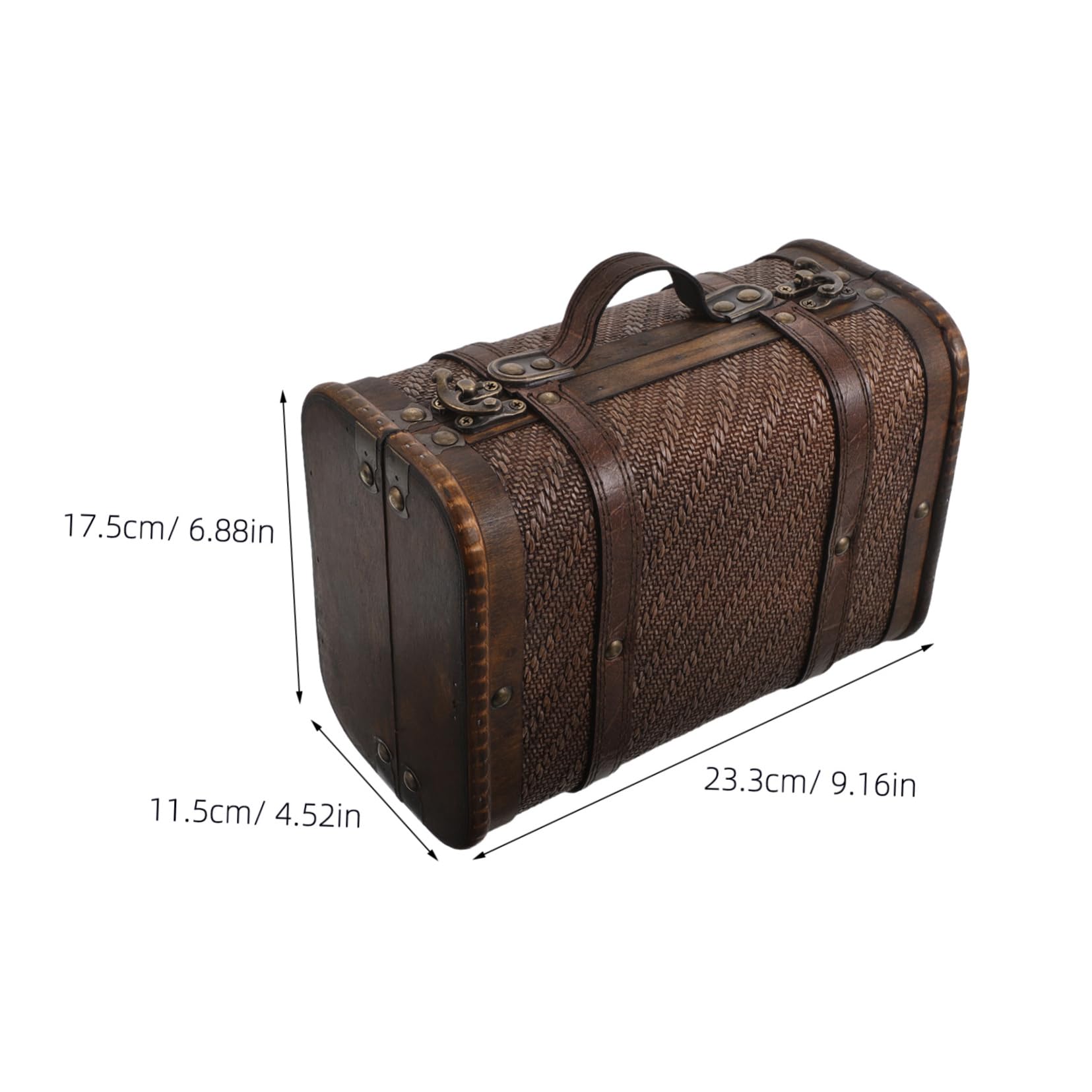 VALICLUD Rekwizyt Do Walizki W Stylu Vintage: Retro Drewniany Dekoracyjny Kufer Z Pokrywką, Mały Organizer Na Biżuterię W Stylu Vintage, Pirackie Pudełko Na Pamiątki, Rekwizyty Do Zdjęć,