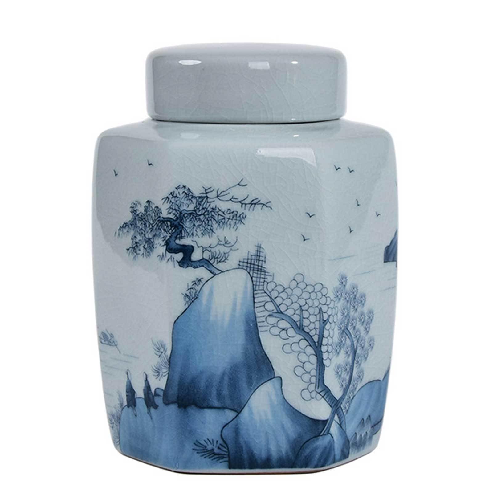 Urn, MBeautiful Keepsake Urns - Funeral Urn Made of Ceramic Hold 50 Cubic inches Human or Pet Ashes(A)