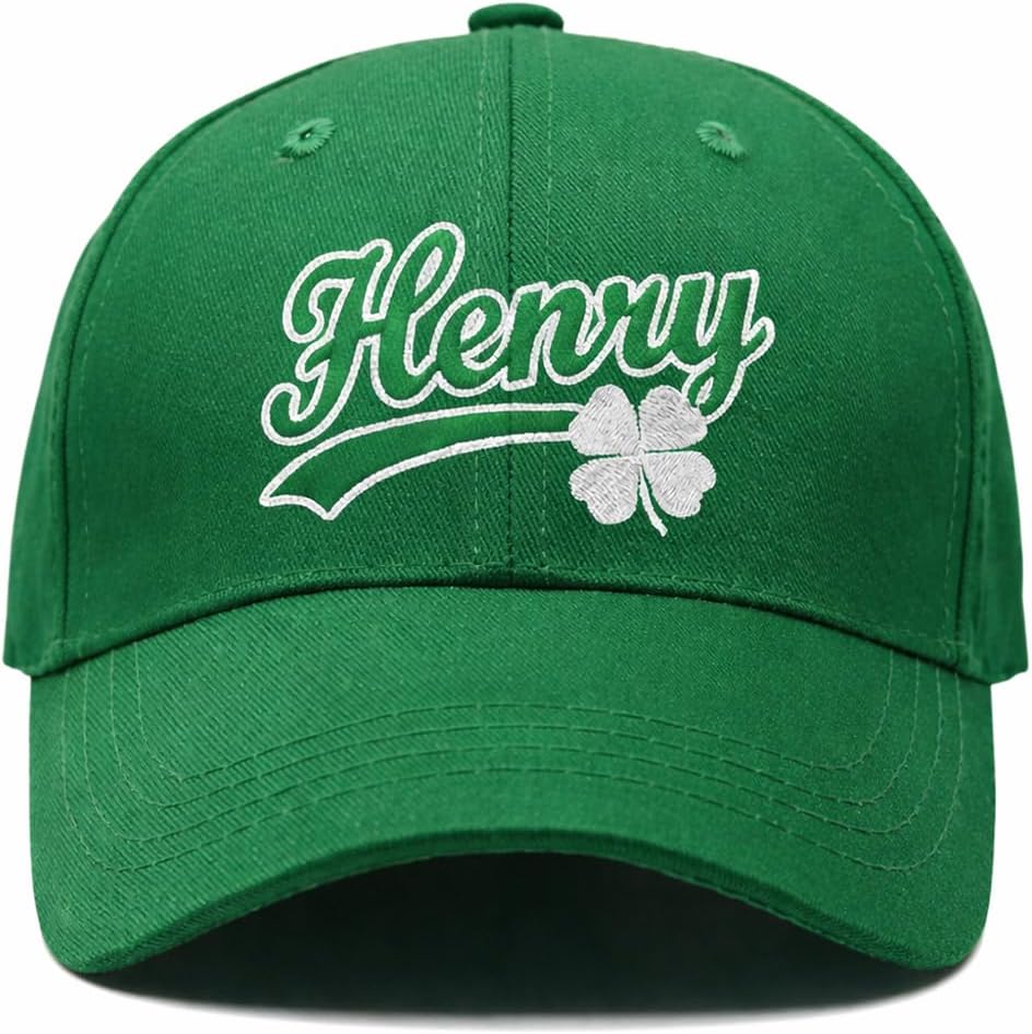 St. Patrick’s Day Custom Embroidered Hat, Shamrock Green Cap with Lucky Clover Hats, Irish Hat for Men & Women, Baseball Cap