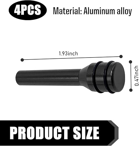 Miniatura 2 de Kit de 4 pestillos para puerta de automóvil, 1.93 x 0.47 pulgadas, aleación de color sólido, perilla de bloqueo de puerta interior, accesorio