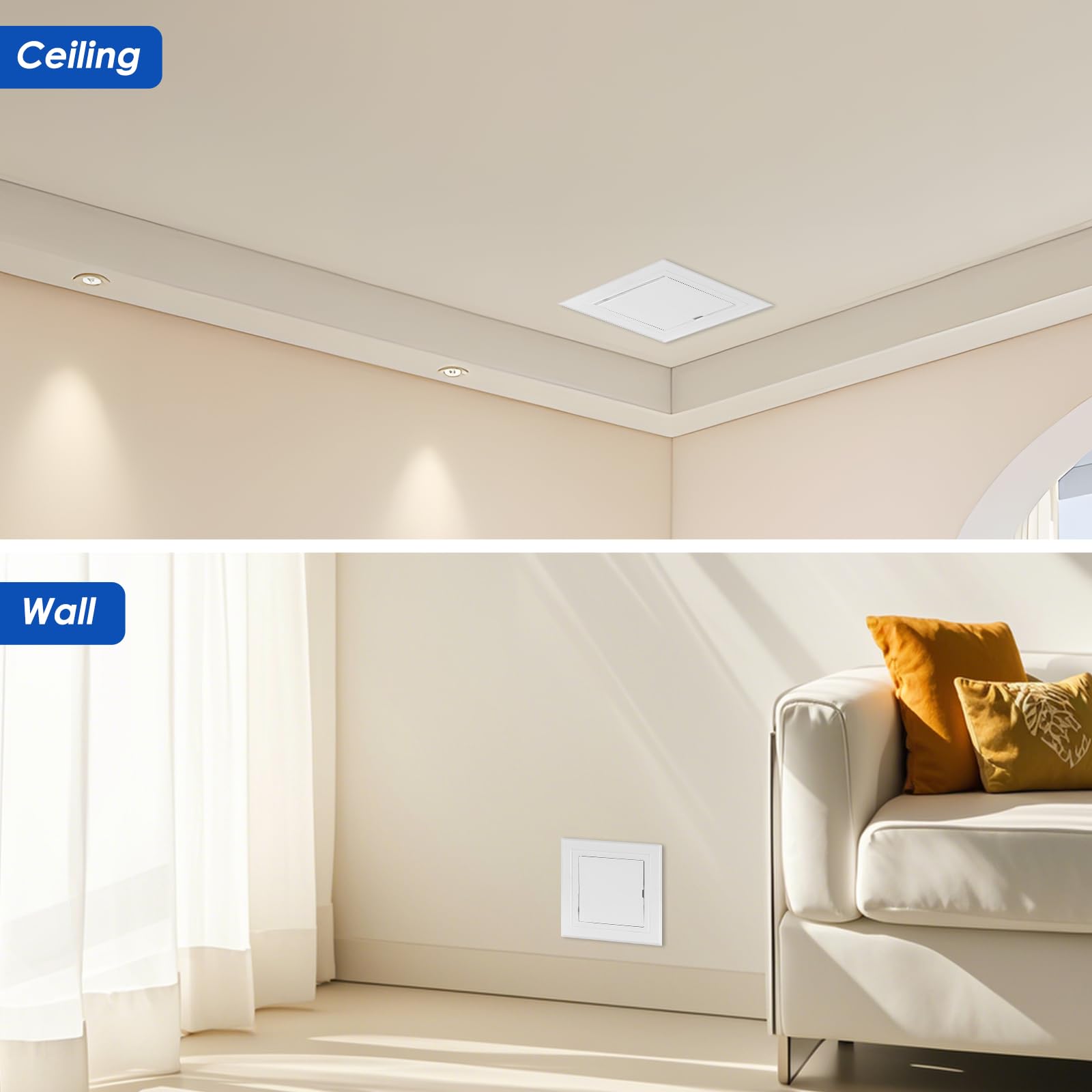 Access Panel 100x100 mm, Paintable Easy Access Doors with Hidden Hinges - Image 3