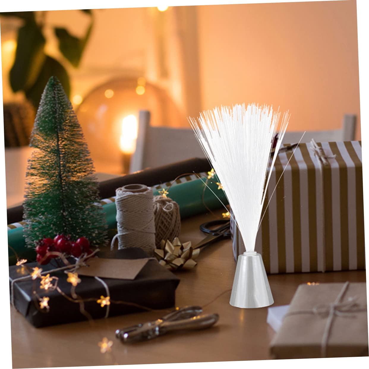 Holibanna 2Pcs Color Changing Fiber Optic Lamp Calming Decorative Light for Ambient Lighting Safe and for Home Parties and Events